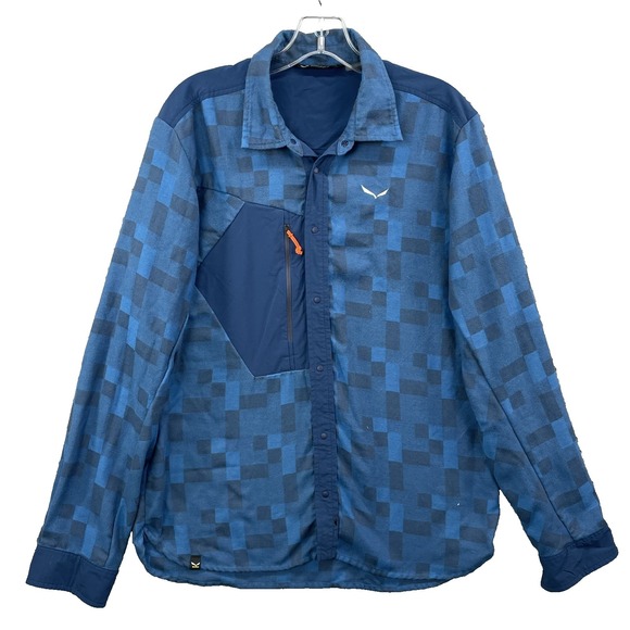Salewa Flannel Shirt Men Medium Thermal Gorpcore Outdoor Workwear Hike Tech Camp